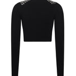Maglia cropped con paillettes e cristalli<BR/><BR/> 105734 A2UTZI1 PINKO 