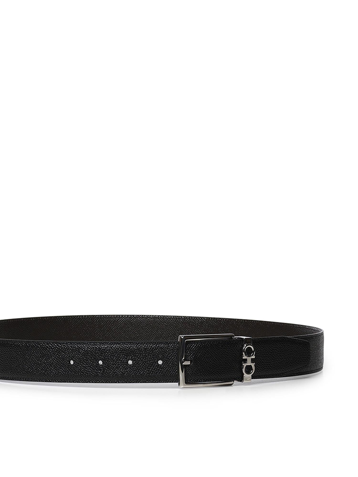 Cintura regolabile Gancini in pelle<BR/> 67A037 708206002 FERRAGAMO 