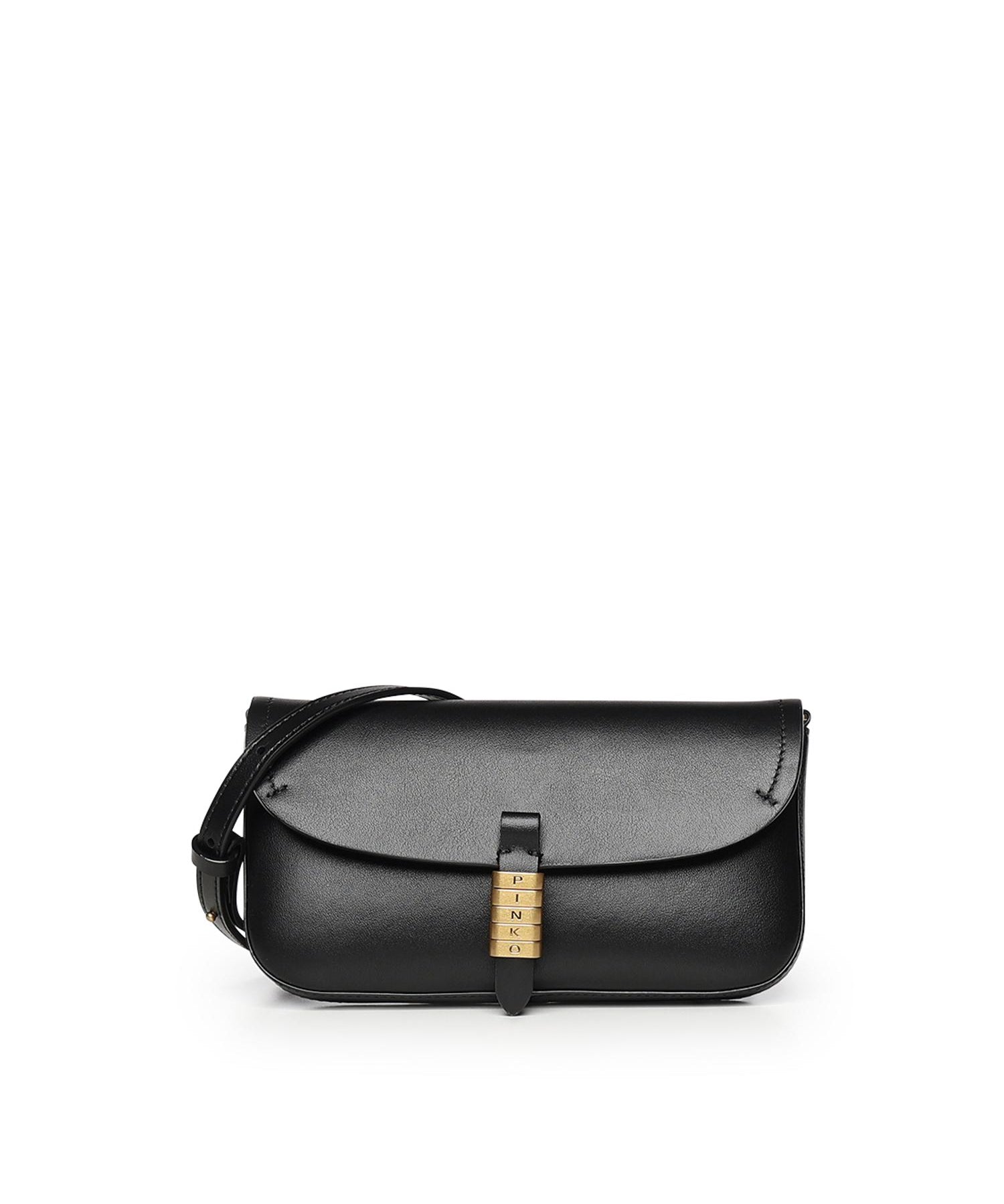 Borsa a spalla media Saddle Flat in pelle 105349 A1ZXZ99Q PINKO 