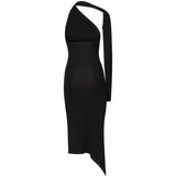 Abito monospalla in crepe di jersey 424JR0523JS0145 9999 COURREGES 