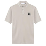 Polo in piqué di cotone con patch Compass L1S152200010 S0018V0061 STONE ISLAND 