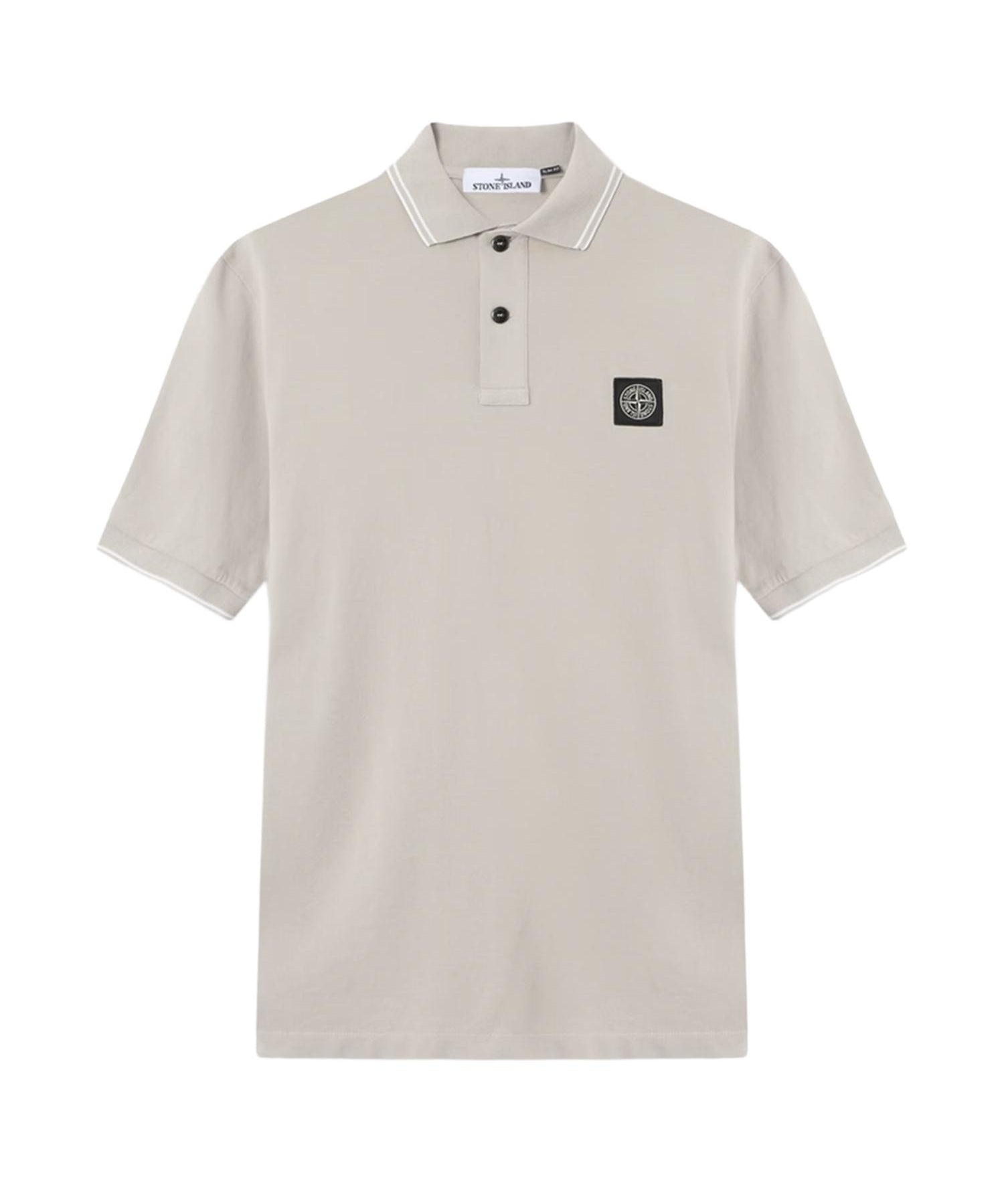 Polo in piqué di cotone con patch Compass L1S152200010 S0018V0061 STONE ISLAND 