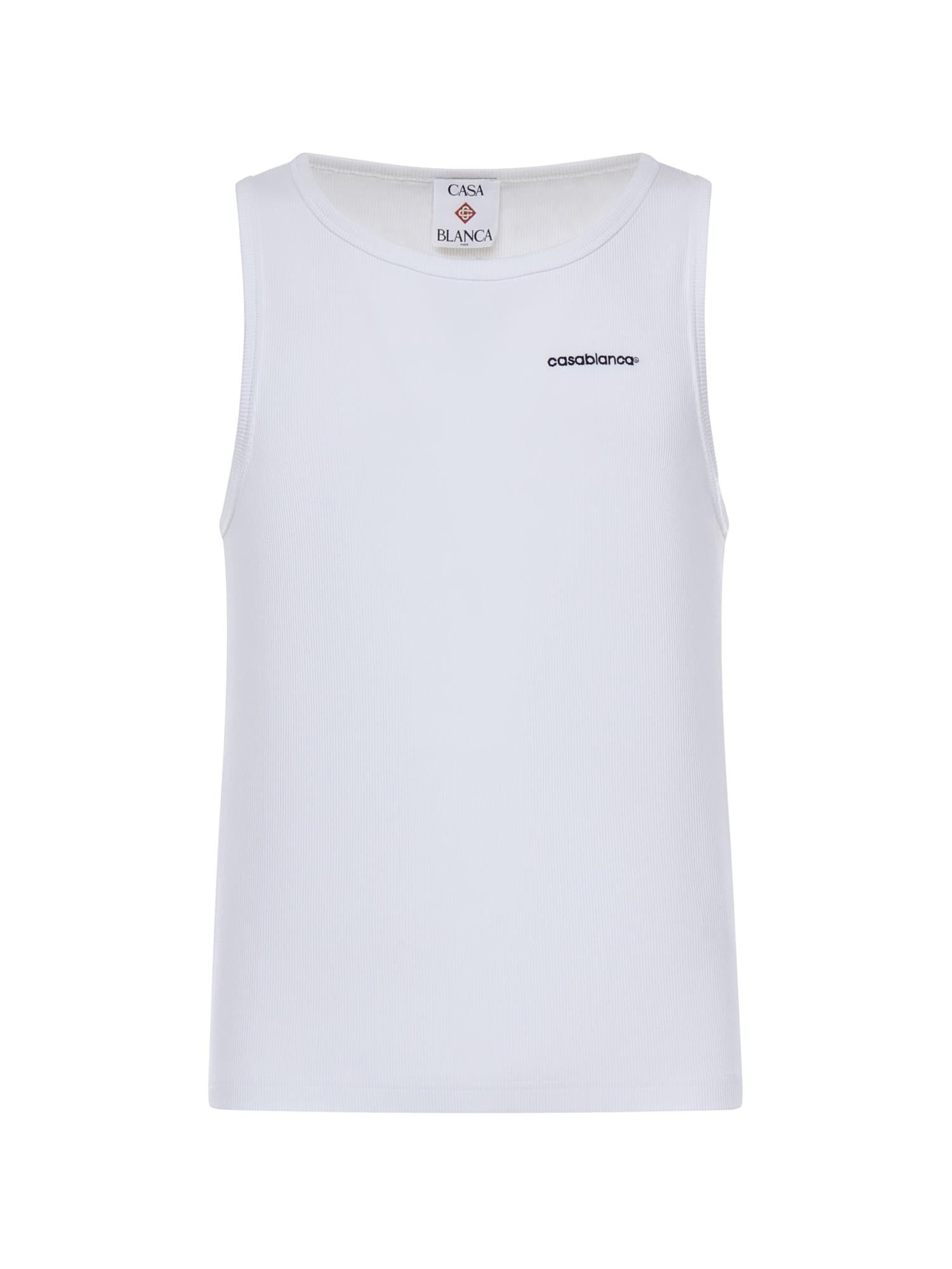 Canotta a coste in cotone con logo MSP26JTS057 02 CASABLANCA 