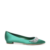 Ballerine Pluma in raso con fibbia gioiello 124-2671-0005 -3206 MANOLO BLAHNIK 