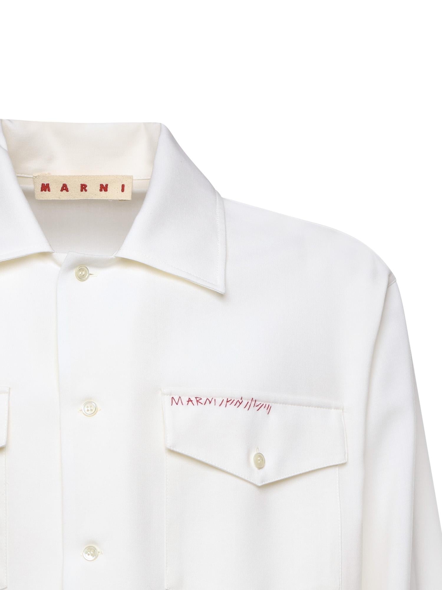 Camicia in fresco lana con ricamo CUMU0310S0 TW83900W01 MARNI 