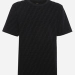 T-shirt in piquet con logo all-over FY0936 A7D5F0ABB FENDI 