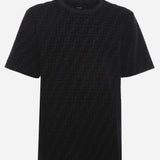 T-shirt in piquet con logo all-over FY0936 A7D5F0ABB FENDI 