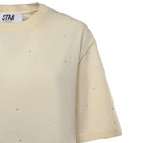 T-shirt Star in cotone con cristalli GUP01873 P00242111616 GOLDEN GOOSE 
