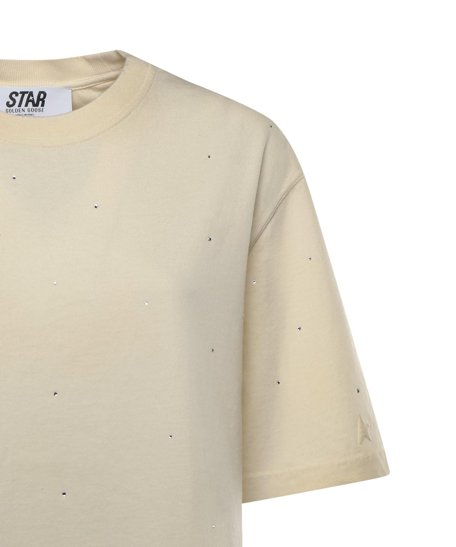 T-shirt Star in cotone con cristalli GUP01873 P00242111616 GOLDEN GOOSE 