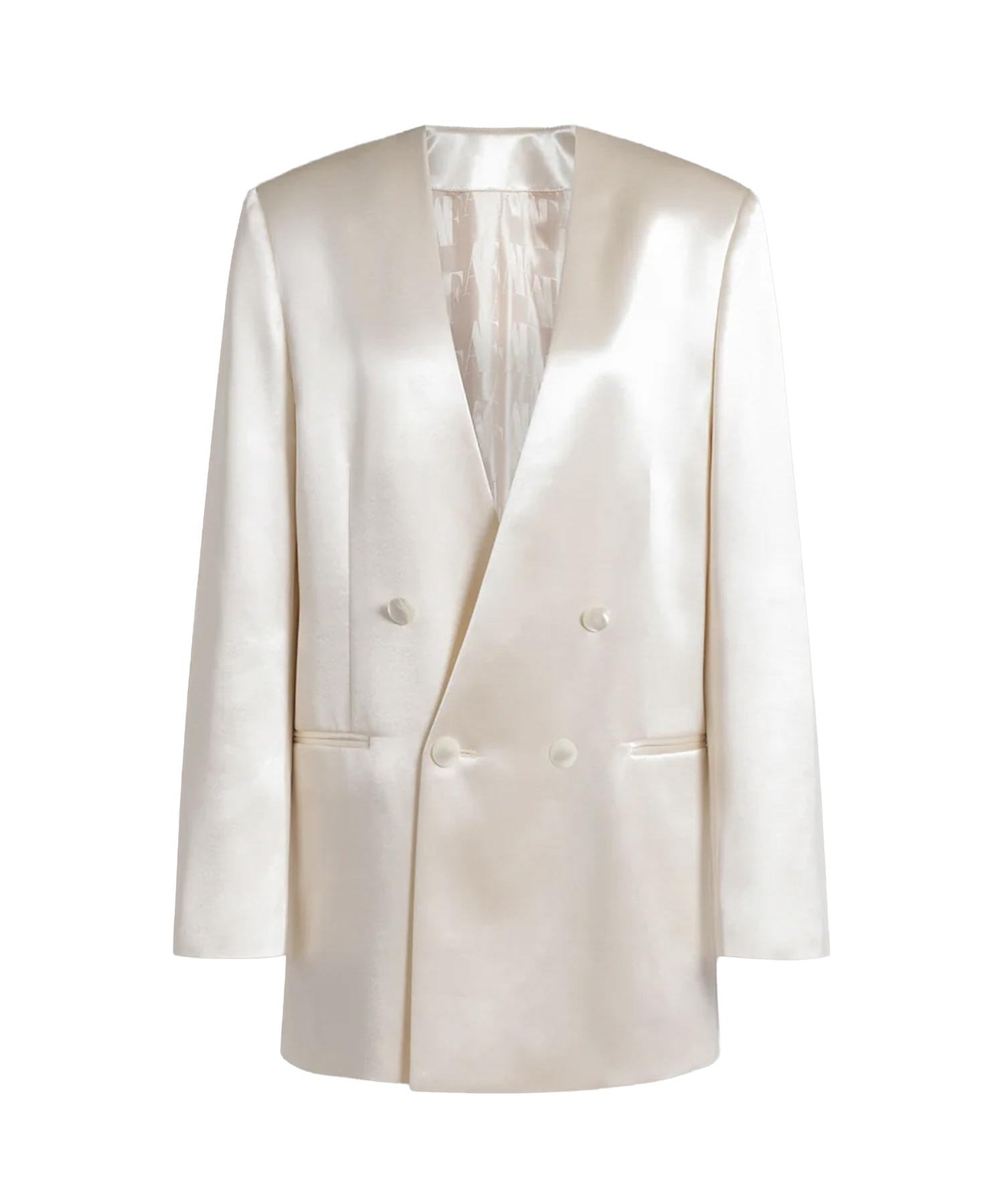 Giacca doppiopetto in raso lucido V05081627 0002 ALBERTA FERRETTI 