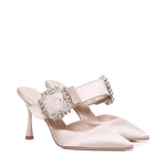 Mules Alena in satin con gioiello ALENA 910 RASOCIPRIA GIULIANO GALIANO 