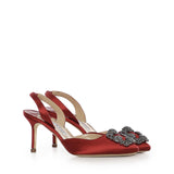 Slingback Hangisli in raso 4190473 6049 MANOLO BLAHNIK 