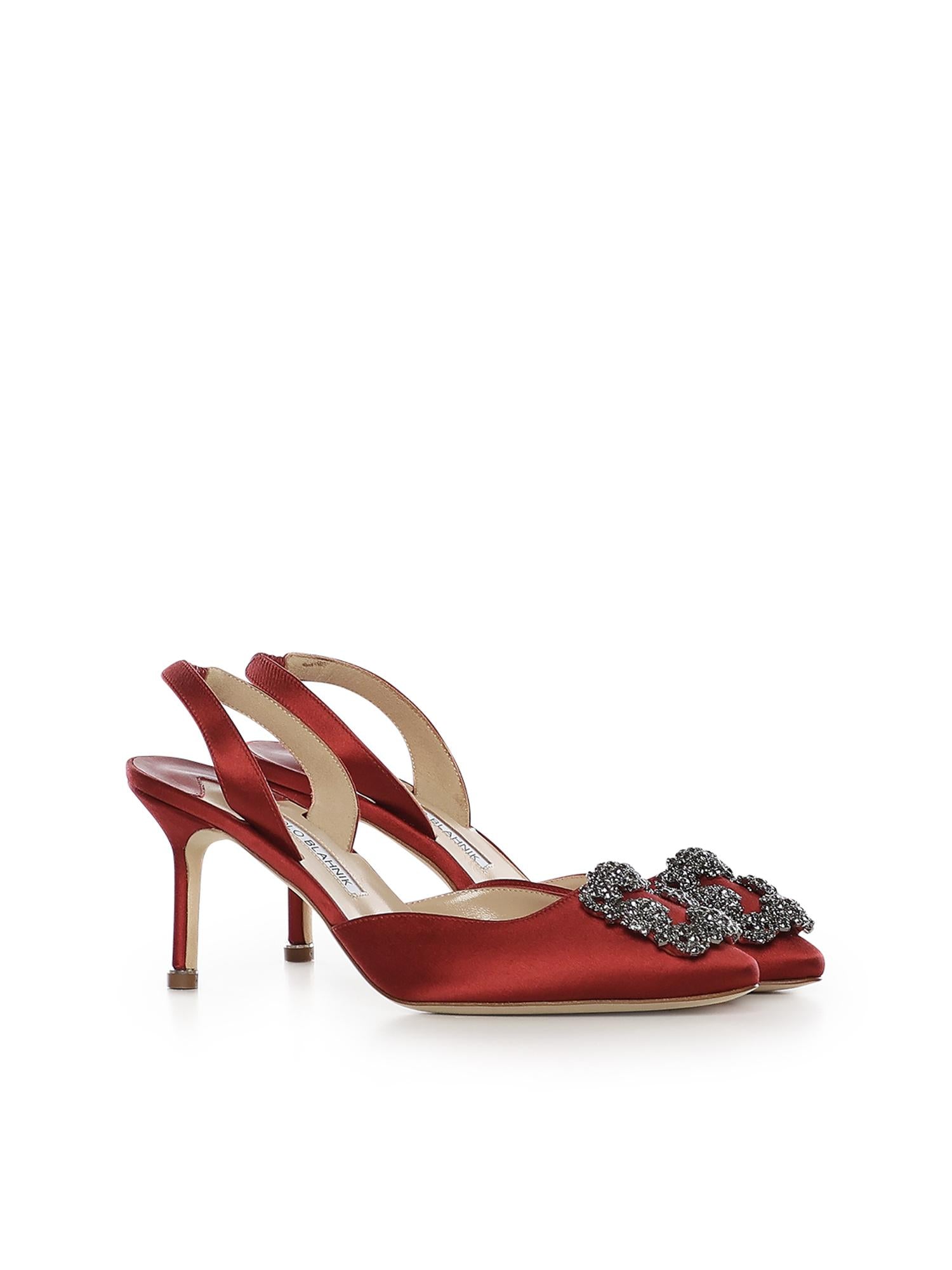 Slingback Hangisli in raso 4190473 6049 MANOLO BLAHNIK 