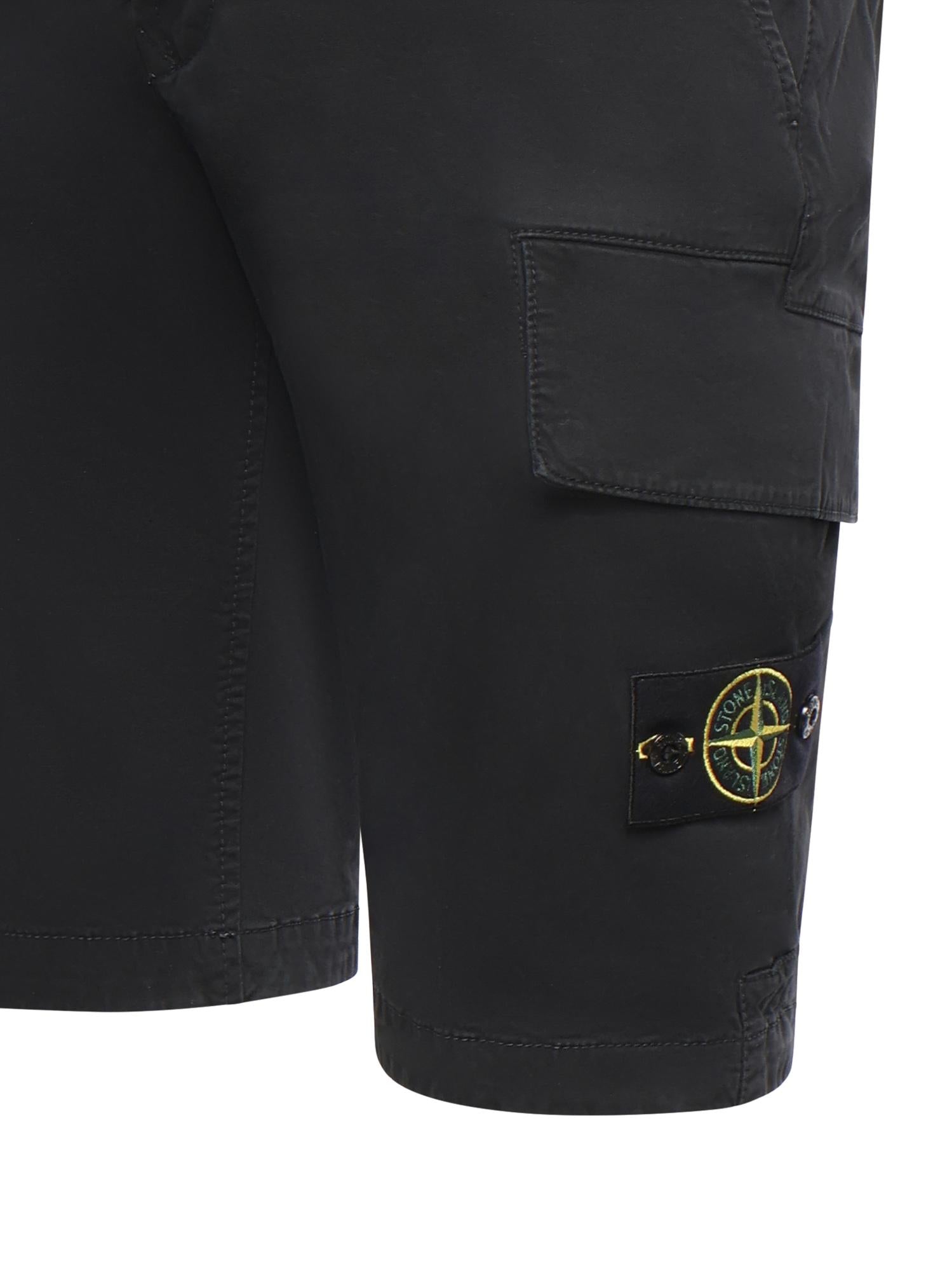 Shorts cargo in cotone con logo L1S15L100018 S0004V0129 STONE ISLAND 