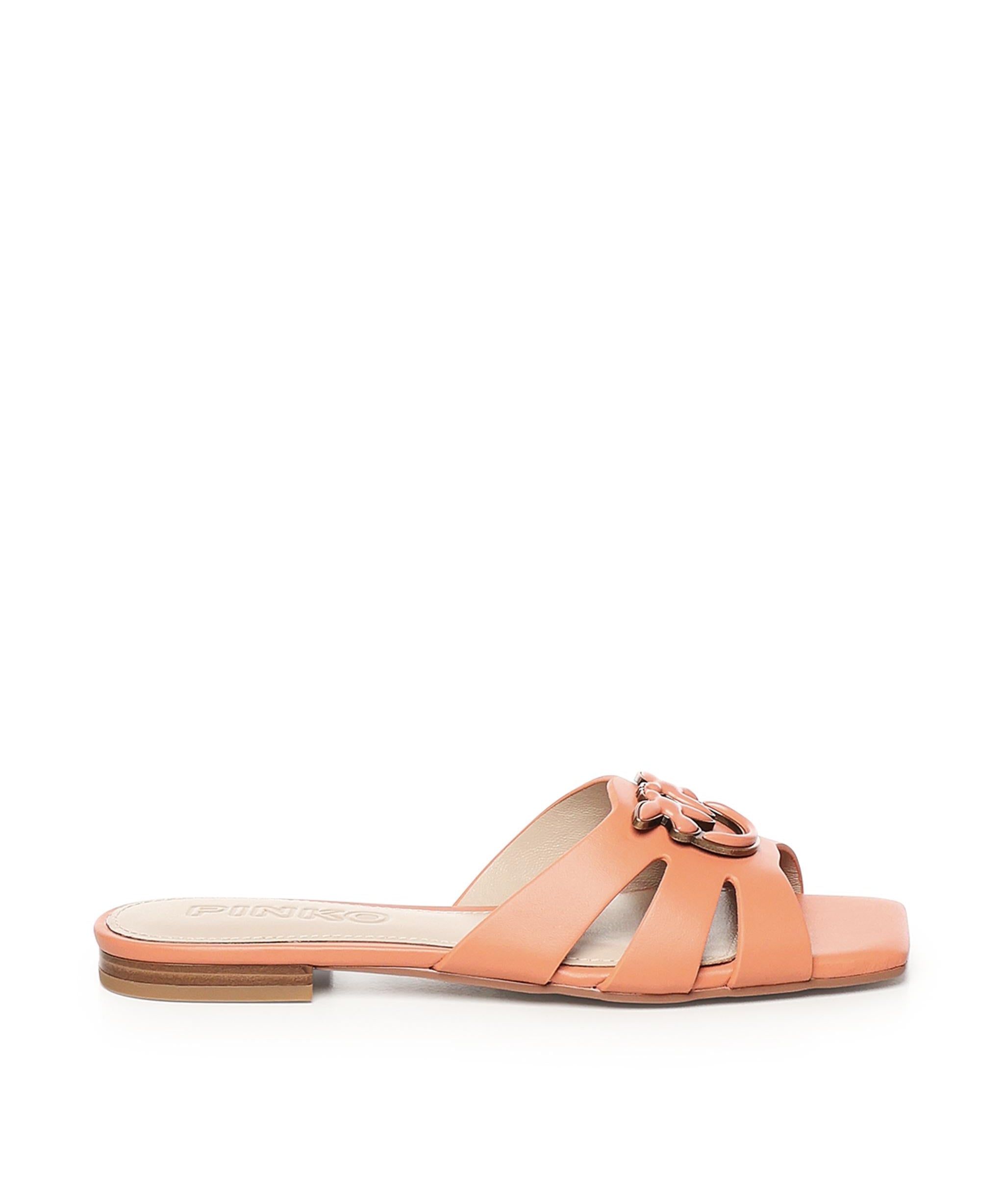 Ciabattine in nappa con logo uccellini SD0313 P003Q74 PINKO 
