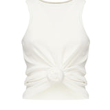 Top cropped in misto cotone arricciato 2395250000022  MAGDA BUTRYM 