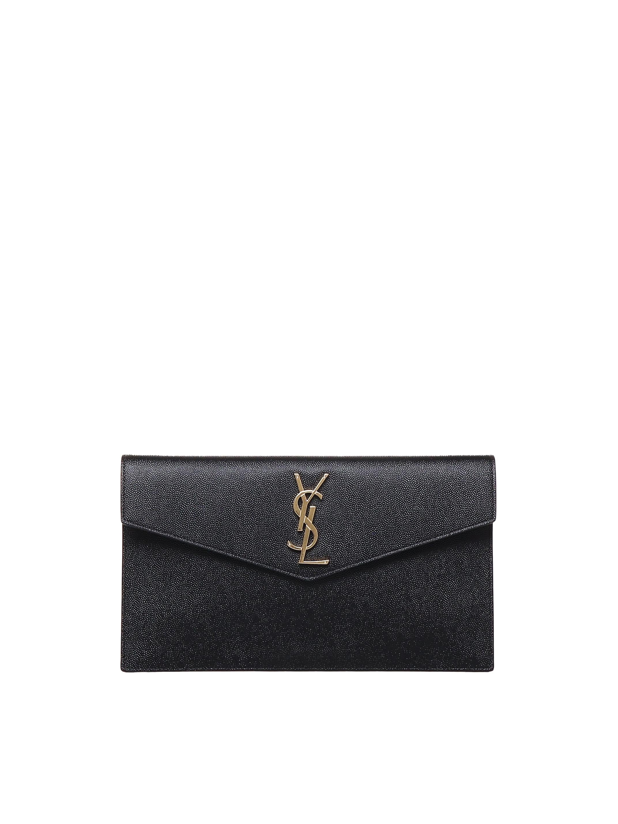 Pochette Uptown in pelle goffrata grain de poudre 565739 1GF0J1000 SAINT LAURENT 
