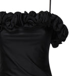TOP IN JERSEY STRETCH CON ROUCHES COPT79F5001 BLK COPERNI 
