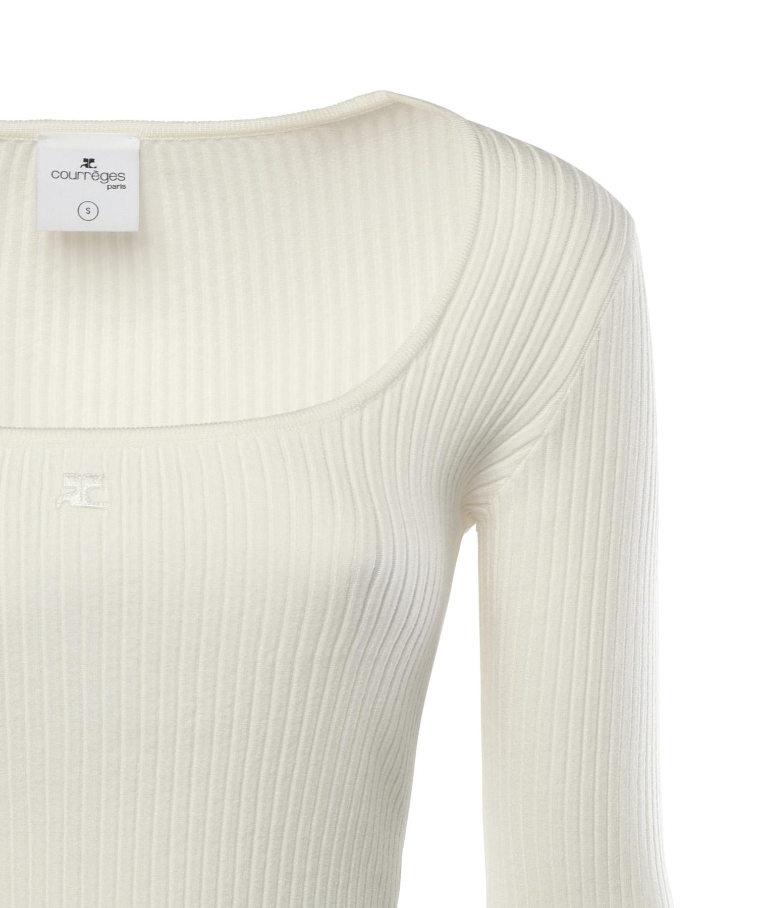 Top Heritage in maglia a costine 126MT0479FI0001 0001 COURREGES 