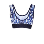 Top in jersey stampa maiolica con elastico logato F75H7T FPG7BHX3TN DOLCE & GABBANA 