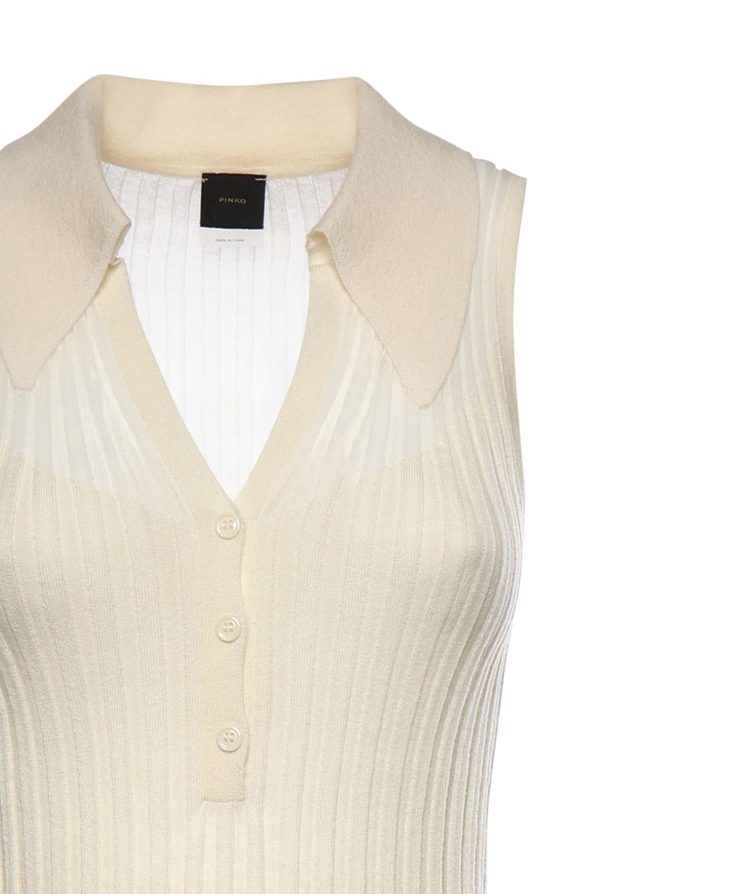 Canotta a polo in maglia a coste 106318 A34BC14 PINKO 