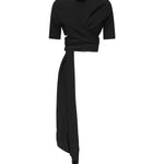 Top in crêpe di misto viscosa AA9H1250W071B 995 ALAIA 