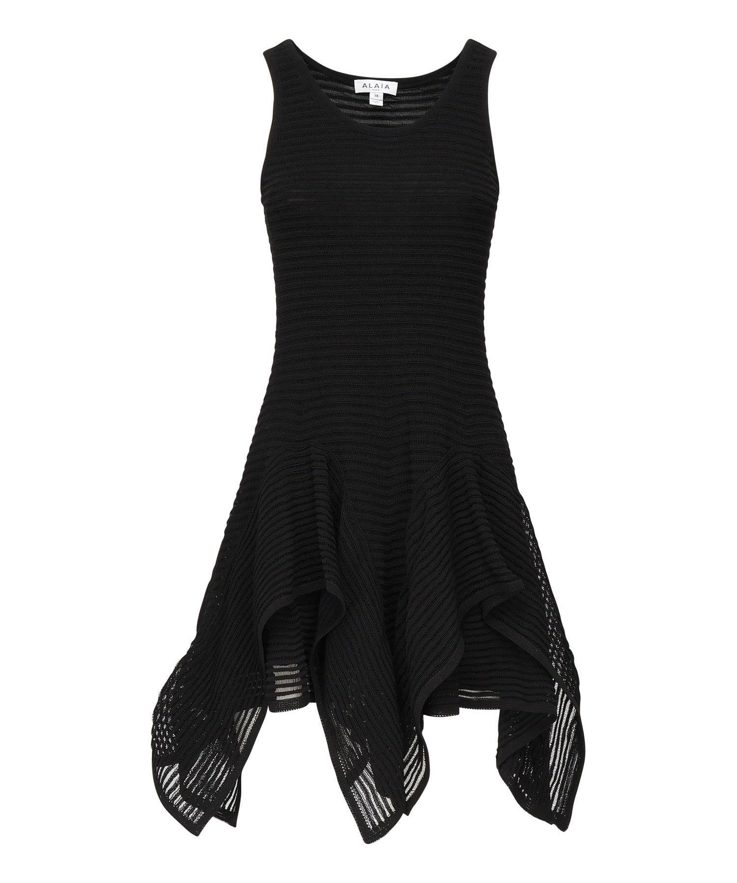 Abito corto con ruche in maglia AA9R2710K074B 995 ALAIA 