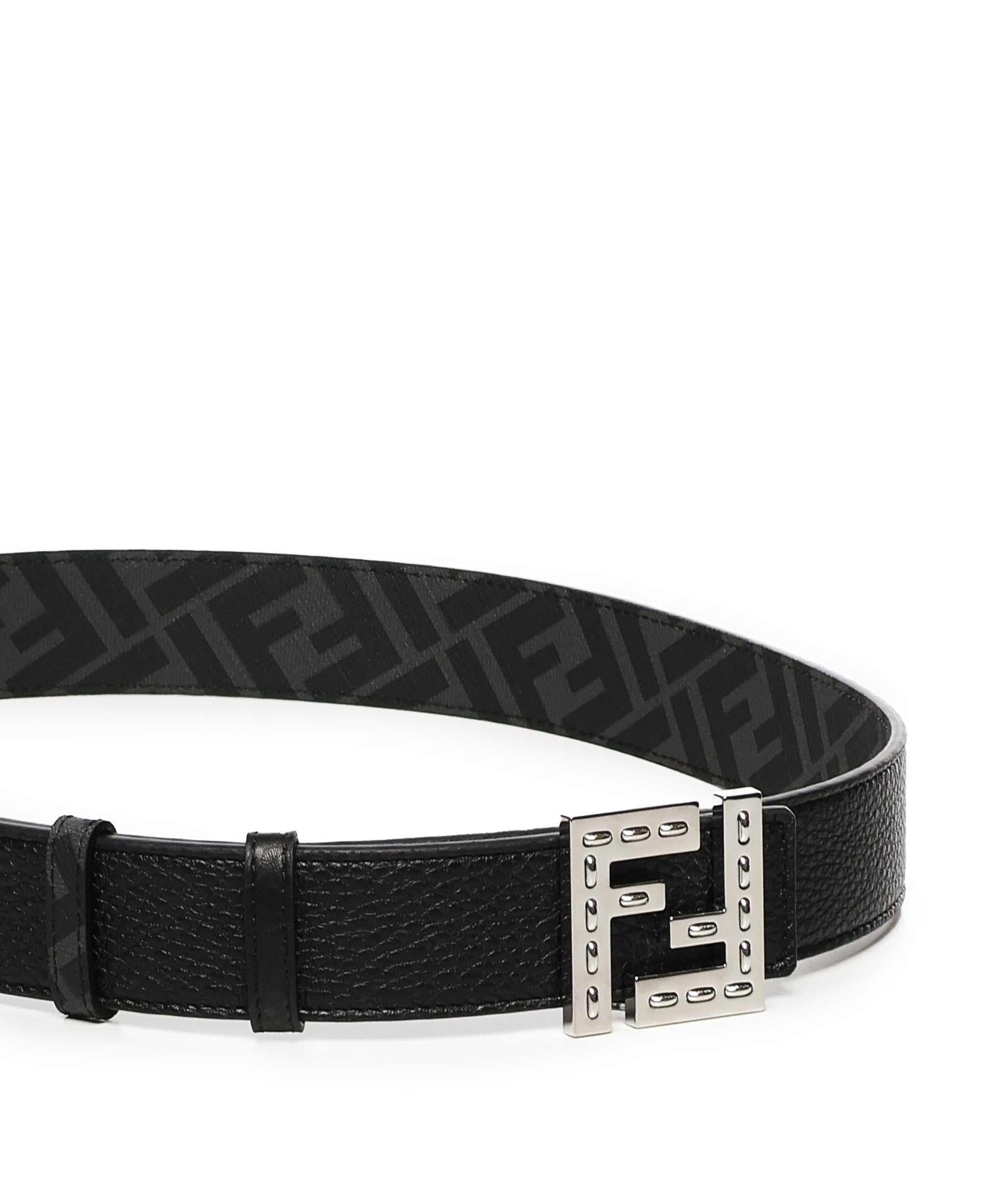 Cintura reversibile Tela FF nera 7C0535 AFF1F0GXN FENDI 