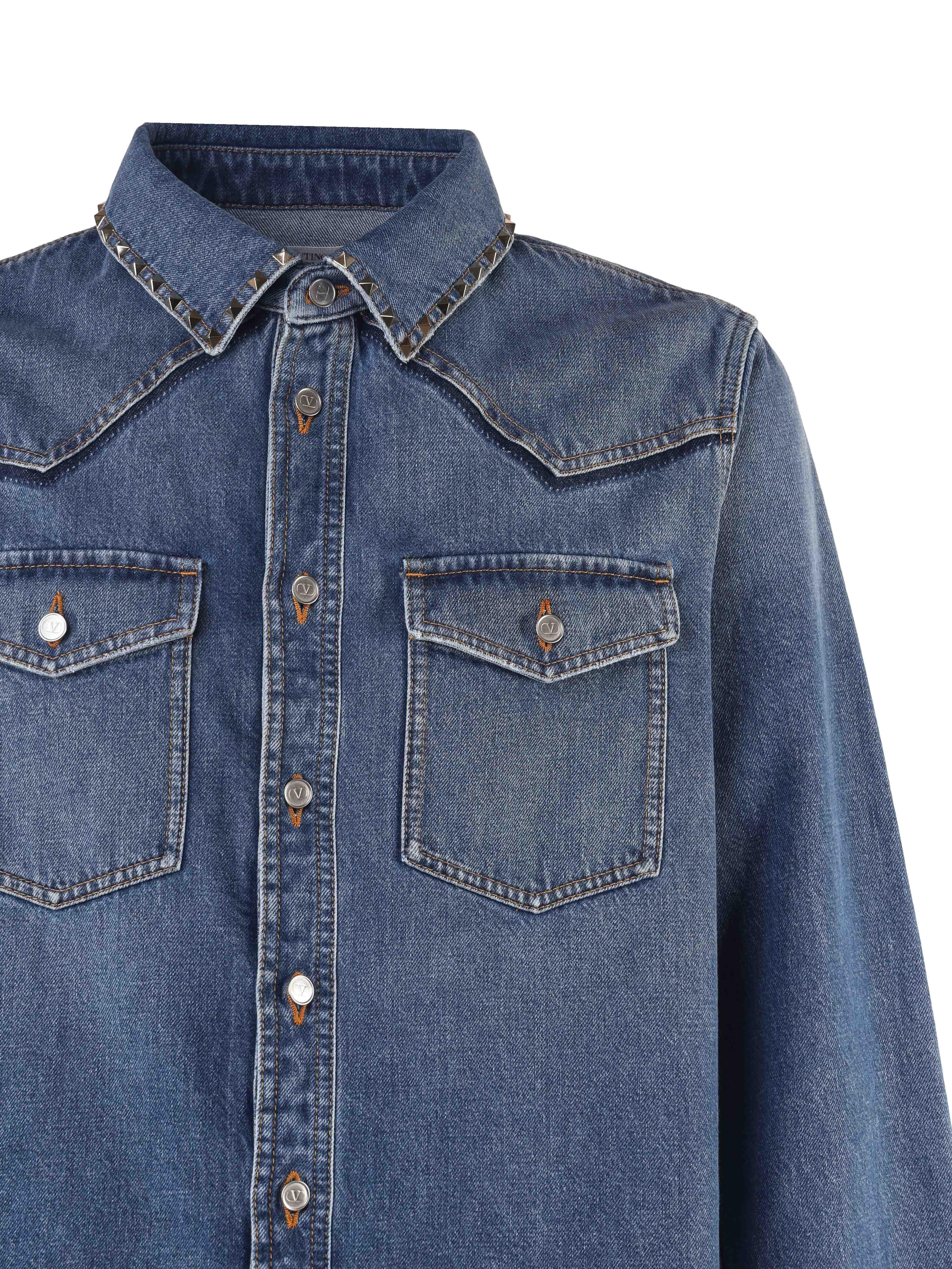 Camicia in denim Studshirt 2V3DB94J 93B558 VALENTINO GARAVANI 