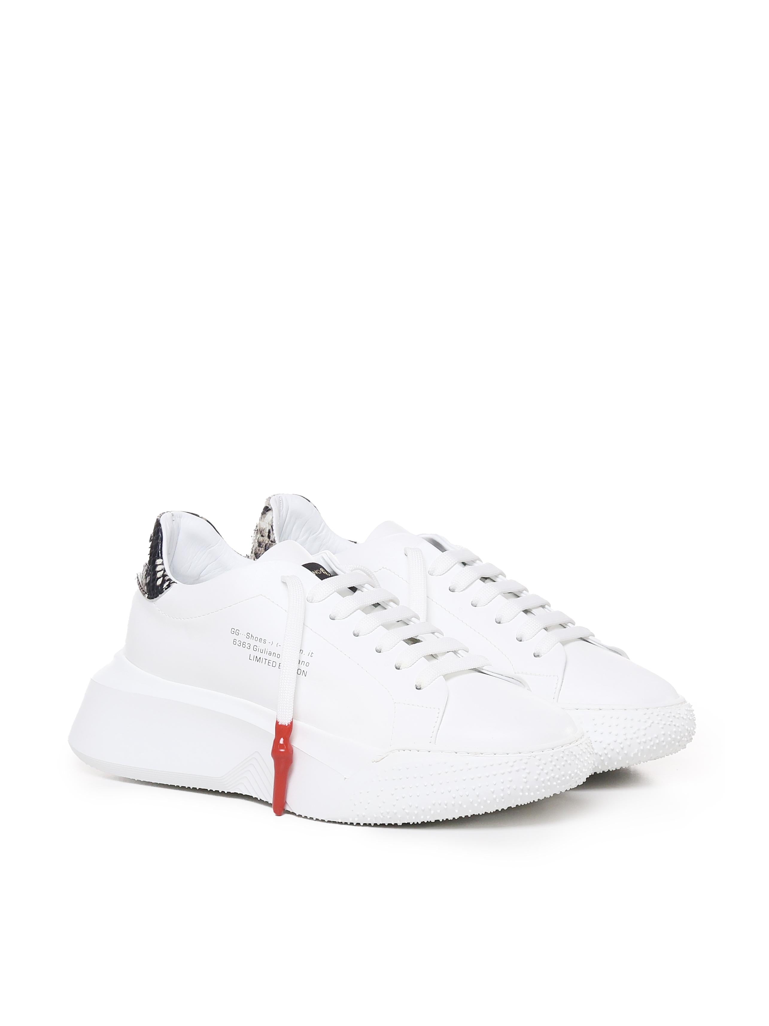 Sneakers Nemesis in nappa con lacci cerati NEMESIS2 PYTHONWHITE GIULIANO GALIANO 