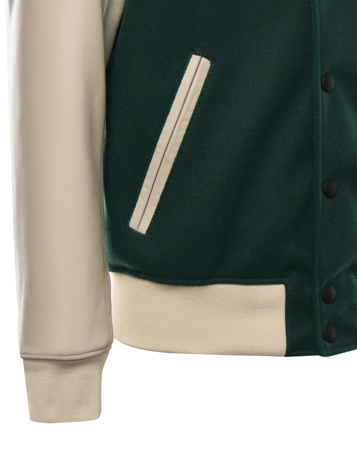Bomber Varsity in nappa e tessuto VARSITY NAPPAVERDE GIULIANO GALIANO 