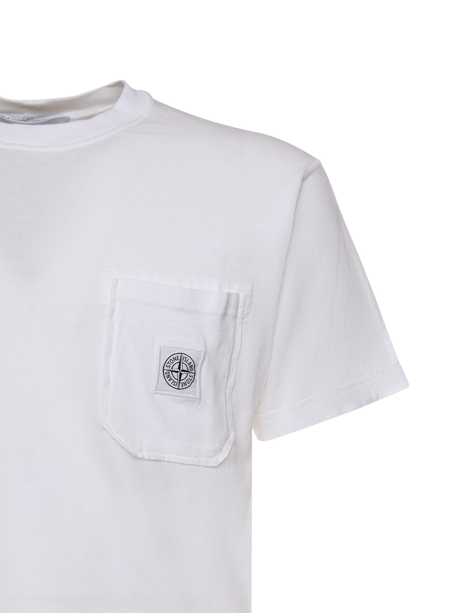 T-shirt con patch Compass L1S152100032 S0057V0001 STONE ISLAND 