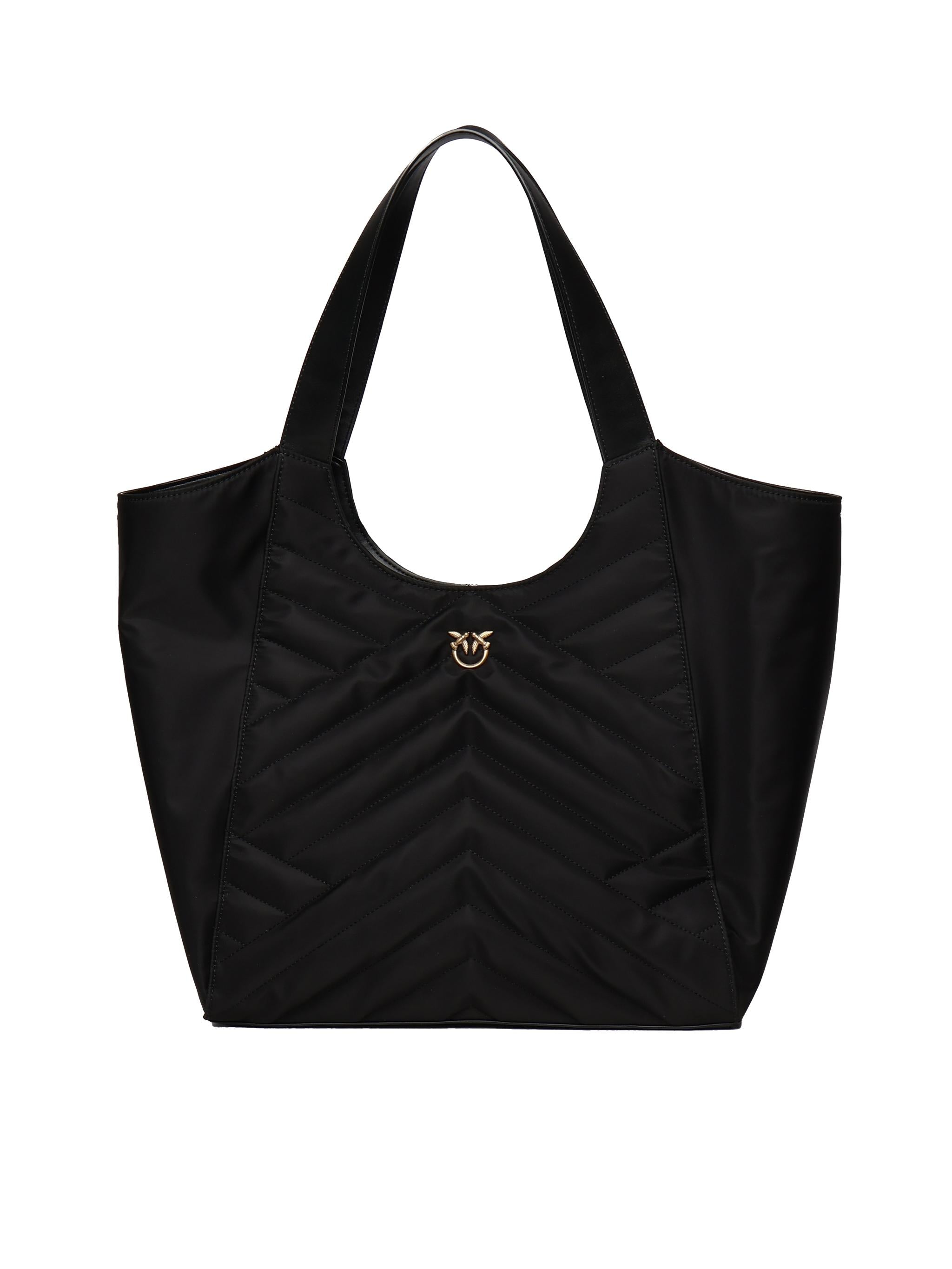 Borsa shopper in tessuto trapunta puzzle 104536 A1EUZ99Q PINKO 