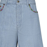 Shorts in denim con fondo stampa floreale 6V0DD04H ALM508 VALENTINO GARAVANI 
