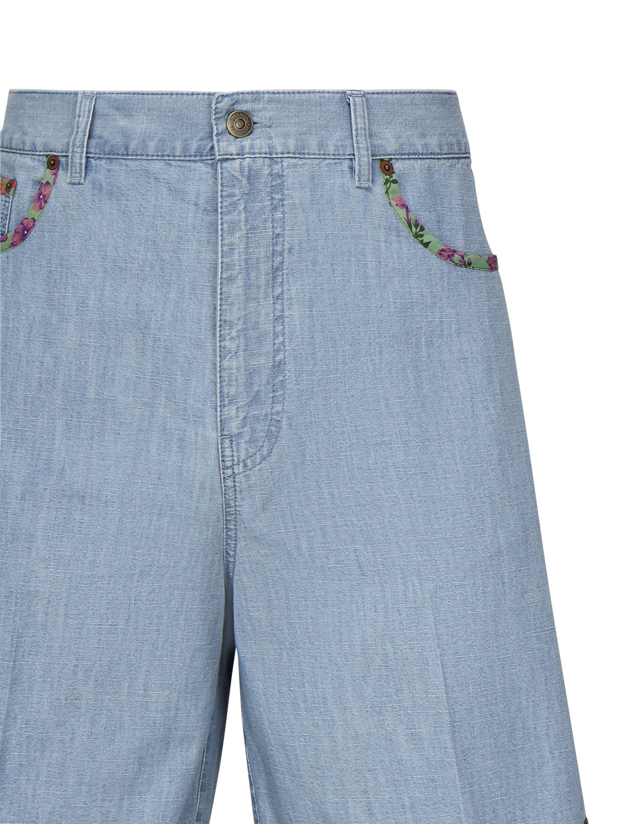Shorts in denim con fondo stampa floreale 6V0DD04H ALM508 VALENTINO GARAVANI 