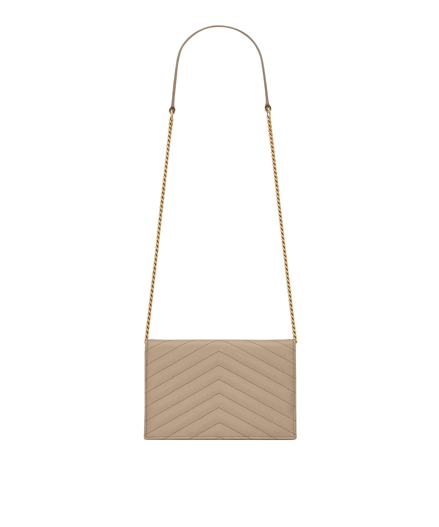 Pochette Envelope con catena Cassandre in pelle grain de poudre 857605 BOW012721 SAINT LAURENT 