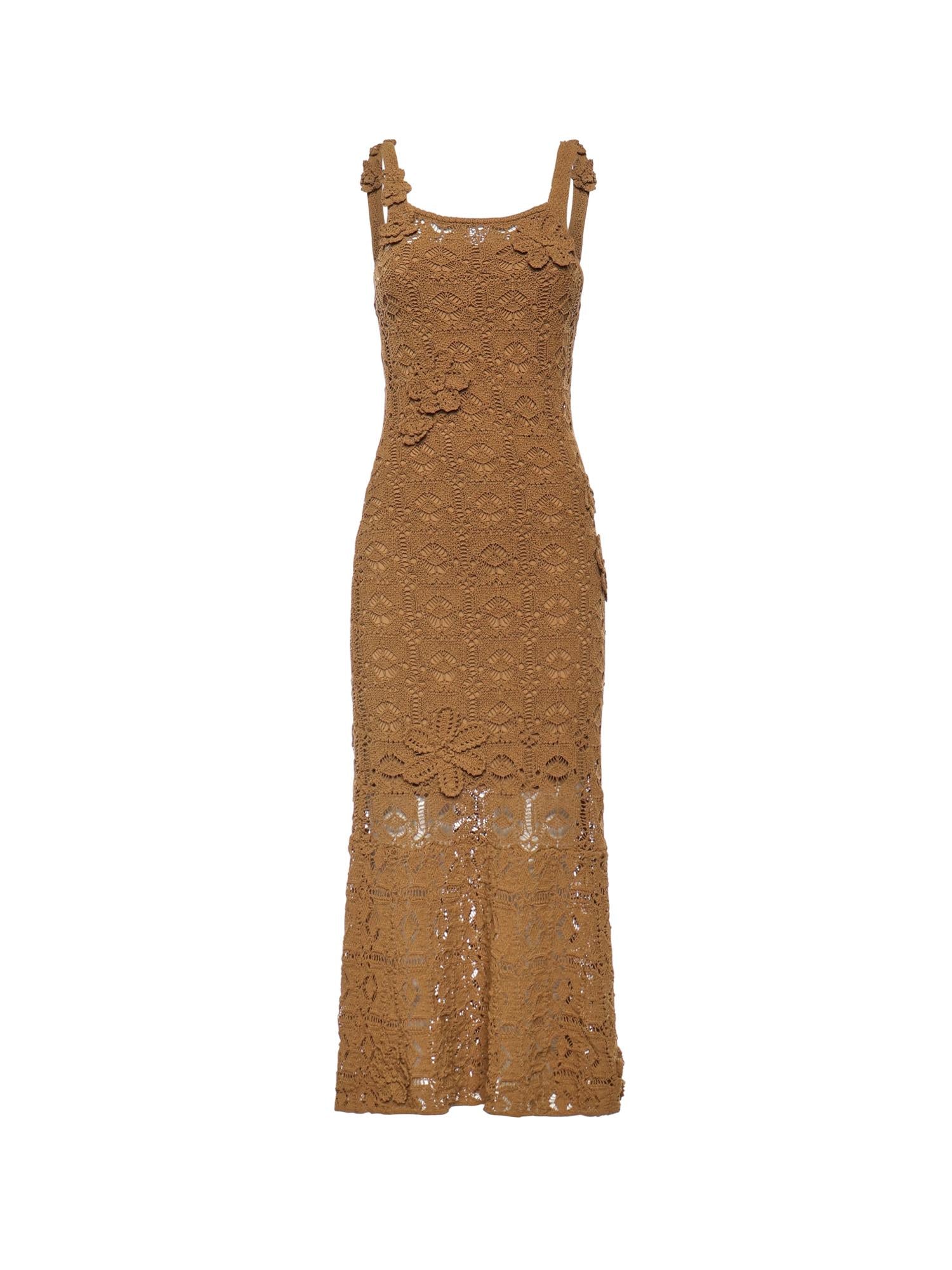 Abito midi crochet con fiori applicati 106862 A3B8L25 PINKO 