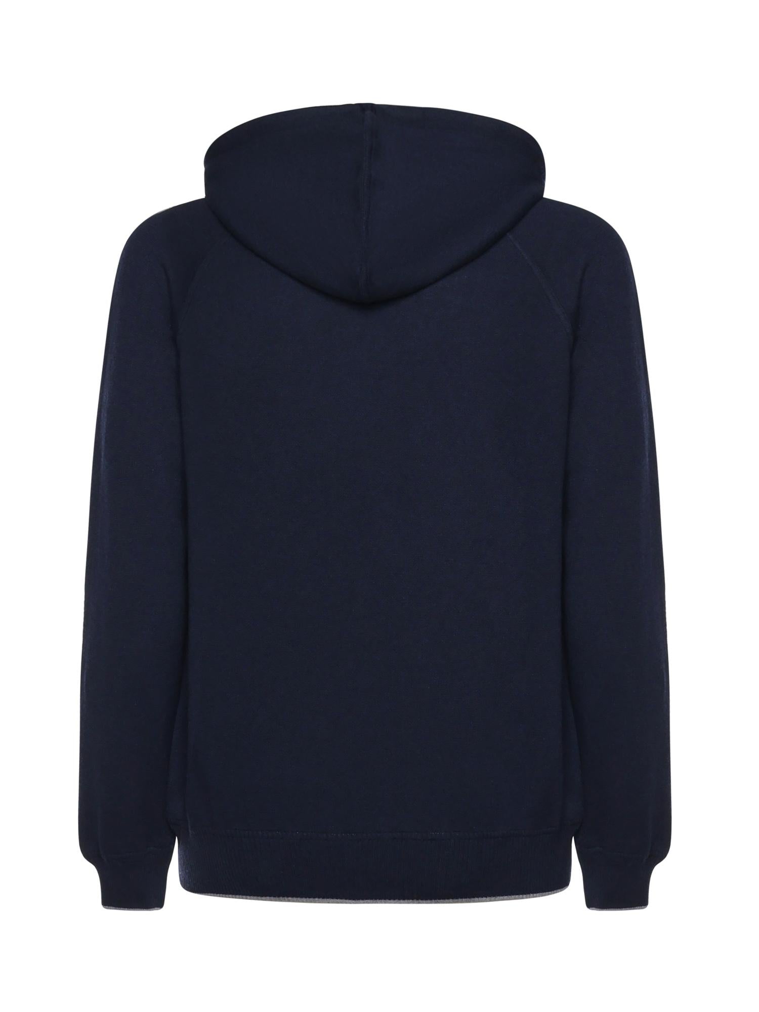 Felpa con zip in cotone e cashmere NMMC1522240ZAI 015D FAY 