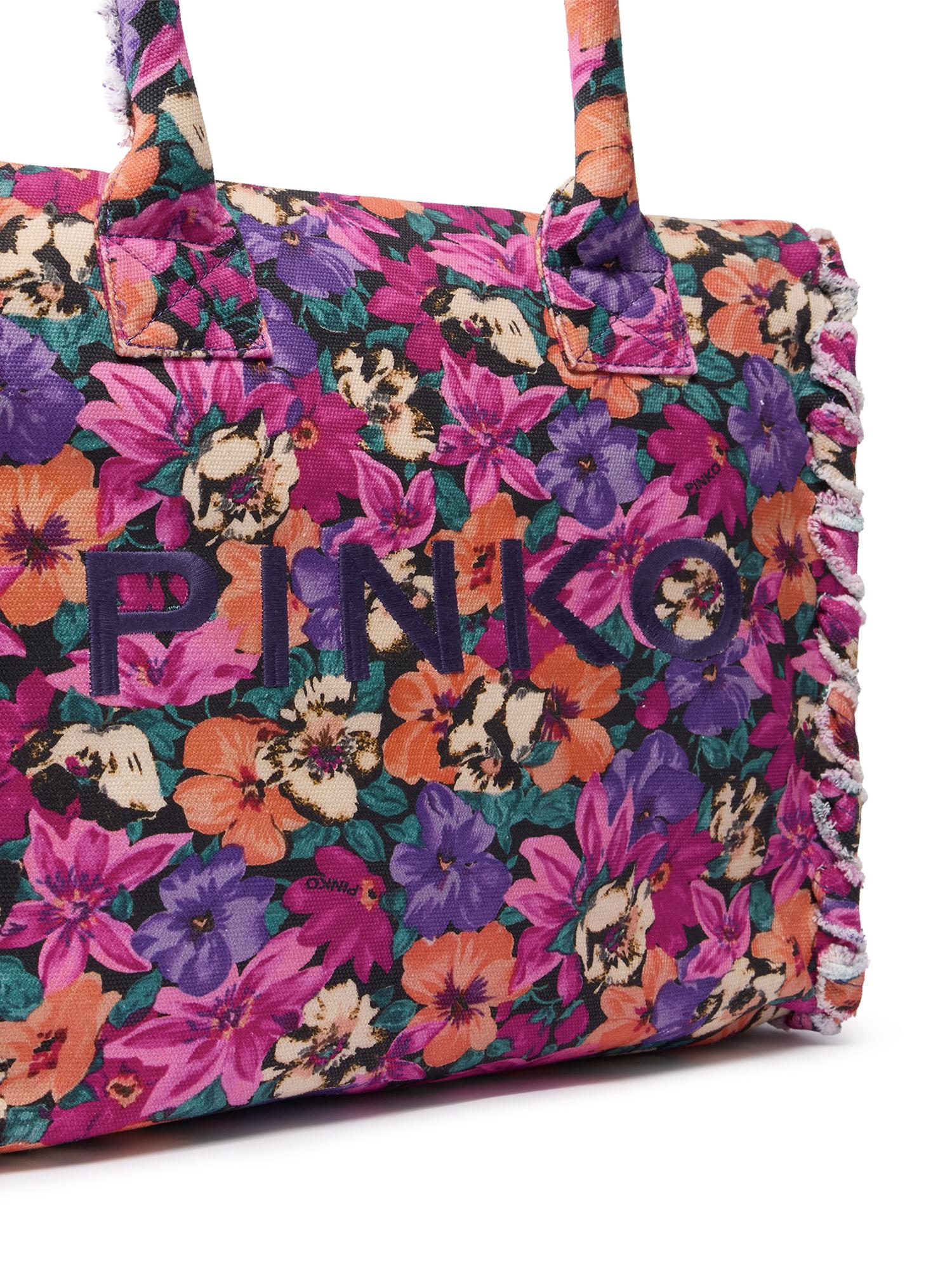 Borsa shopper in cotone con logo 106673 A3B5YA2Q PINKO 