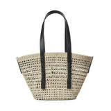 Borsa cesto Braid media in palma Iraca e pelle di vitello ASCPNIBX02 2165 LOEWE 