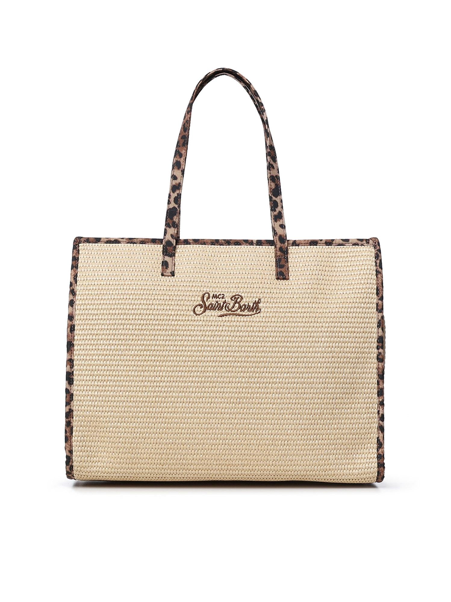 Borsa Vivian Straw effetto raffia con logo VIV0007 00369L MC2 SAINT BARTH 
