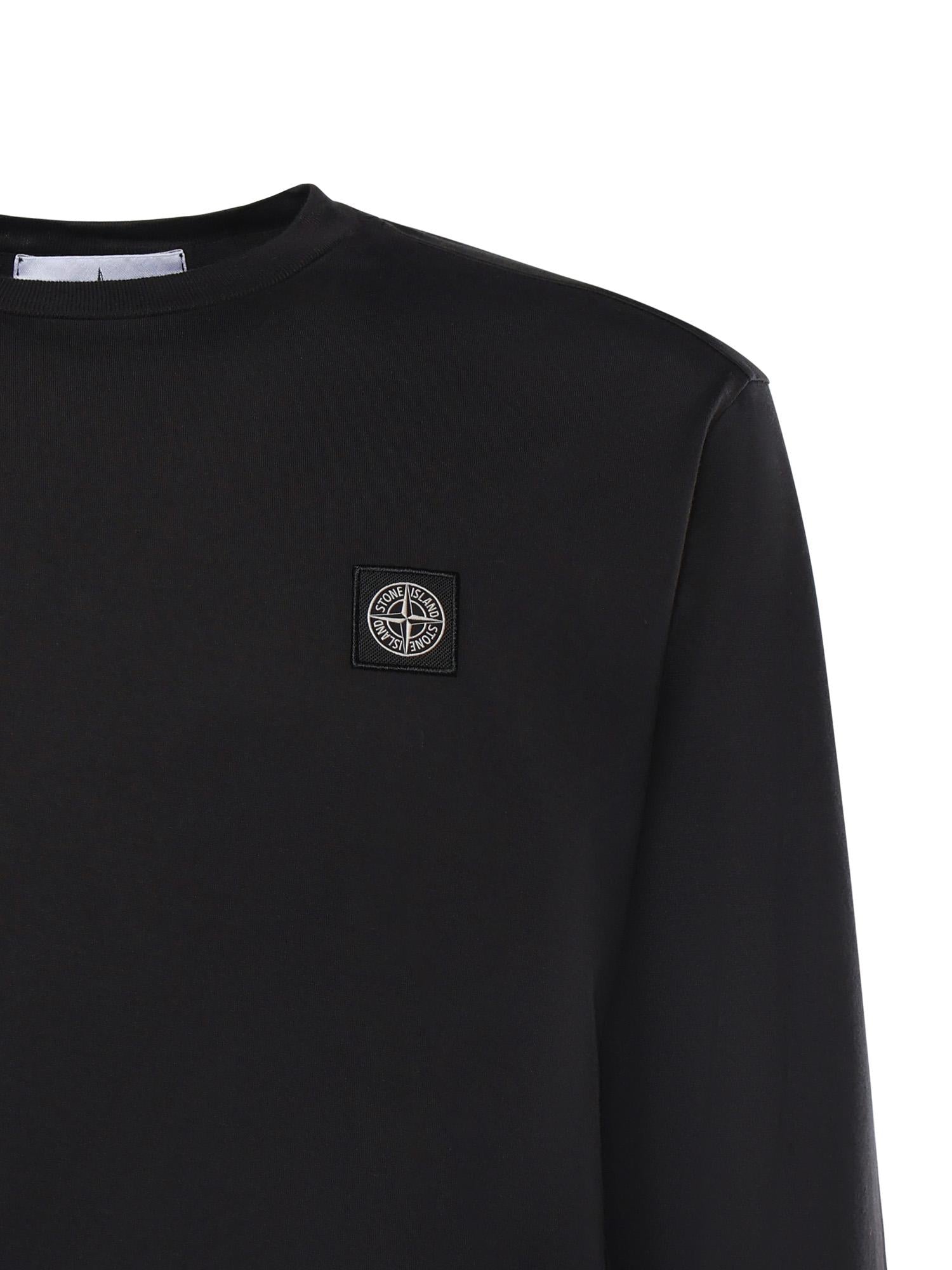 T-shirt a manica lunga con patch Compass in jersey di cotone L1S152100031 S0013V0029 STONE ISLAND 