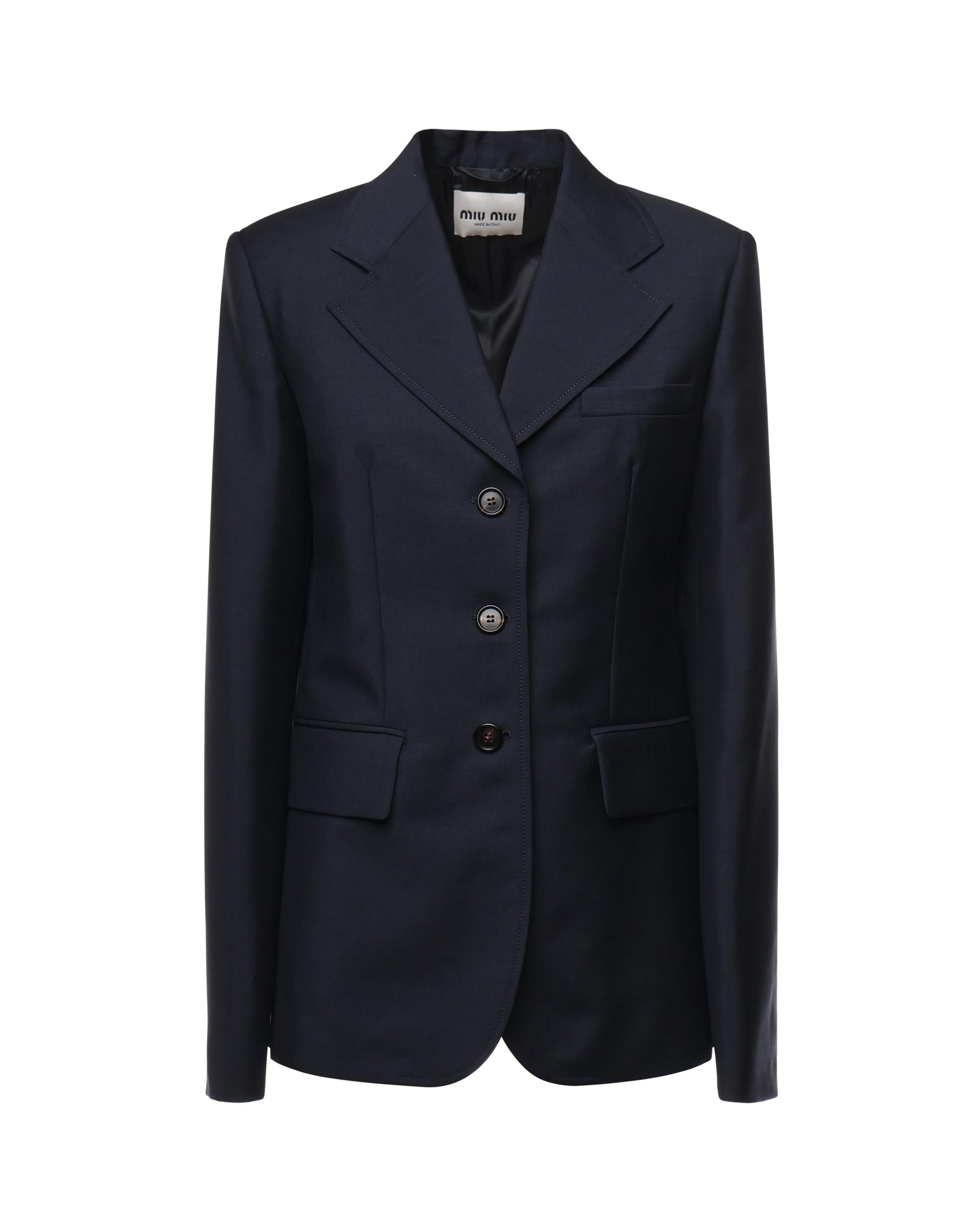 Giacca monopetto in kid mohair MH1991 12I1F0124 MIU MIU 