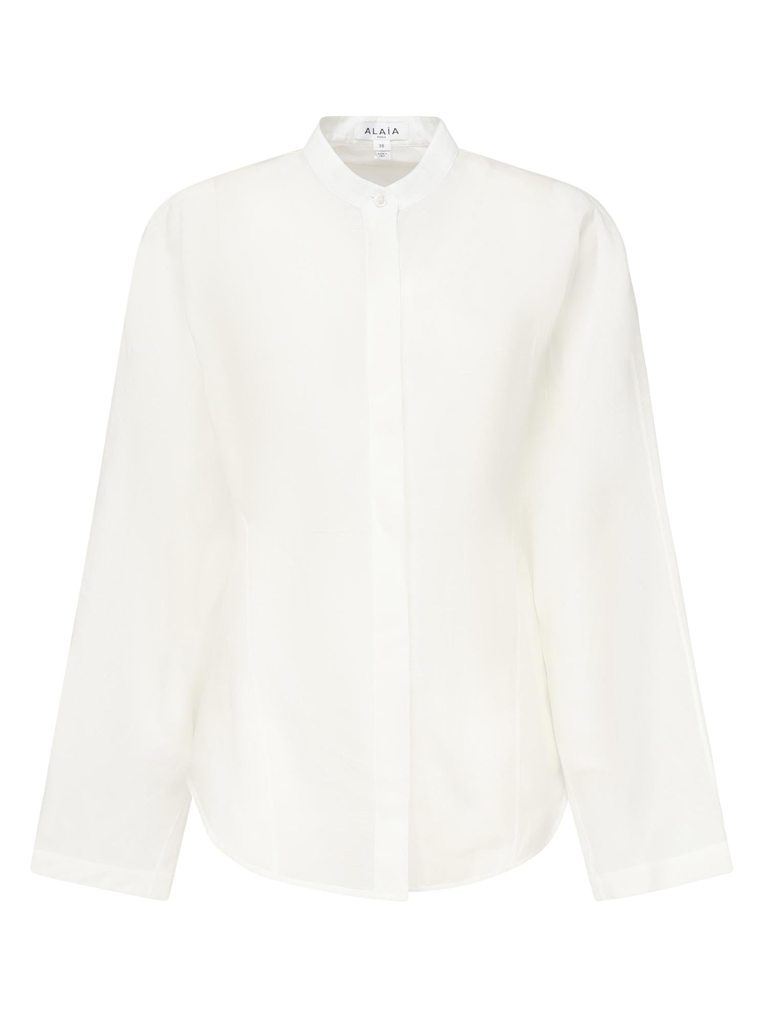 Camicia arrotondata in misto lino AA9C0988W069B 000 ALAIA 
