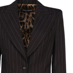 Giacca Turlington monopetto in gessato di lana F29WZT FRBC2S8053 DOLCE & GABBANA 