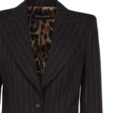 Giacca Turlington monopetto in gessato di lana F29WZT FRBC2S8053 DOLCE & GABBANA 
