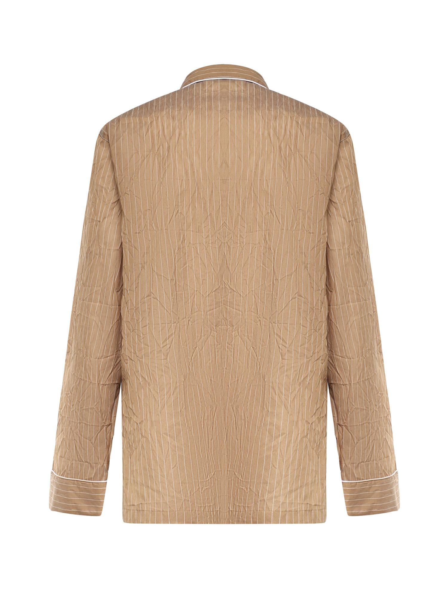 Vestaglia Vanity a camicia in tessuto rigato froissé G2WK2T FBMFTS8054 DOLCE & GABBANA 