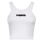 Canotta cropped con logo 107301 A3H6Z14 PINKO 