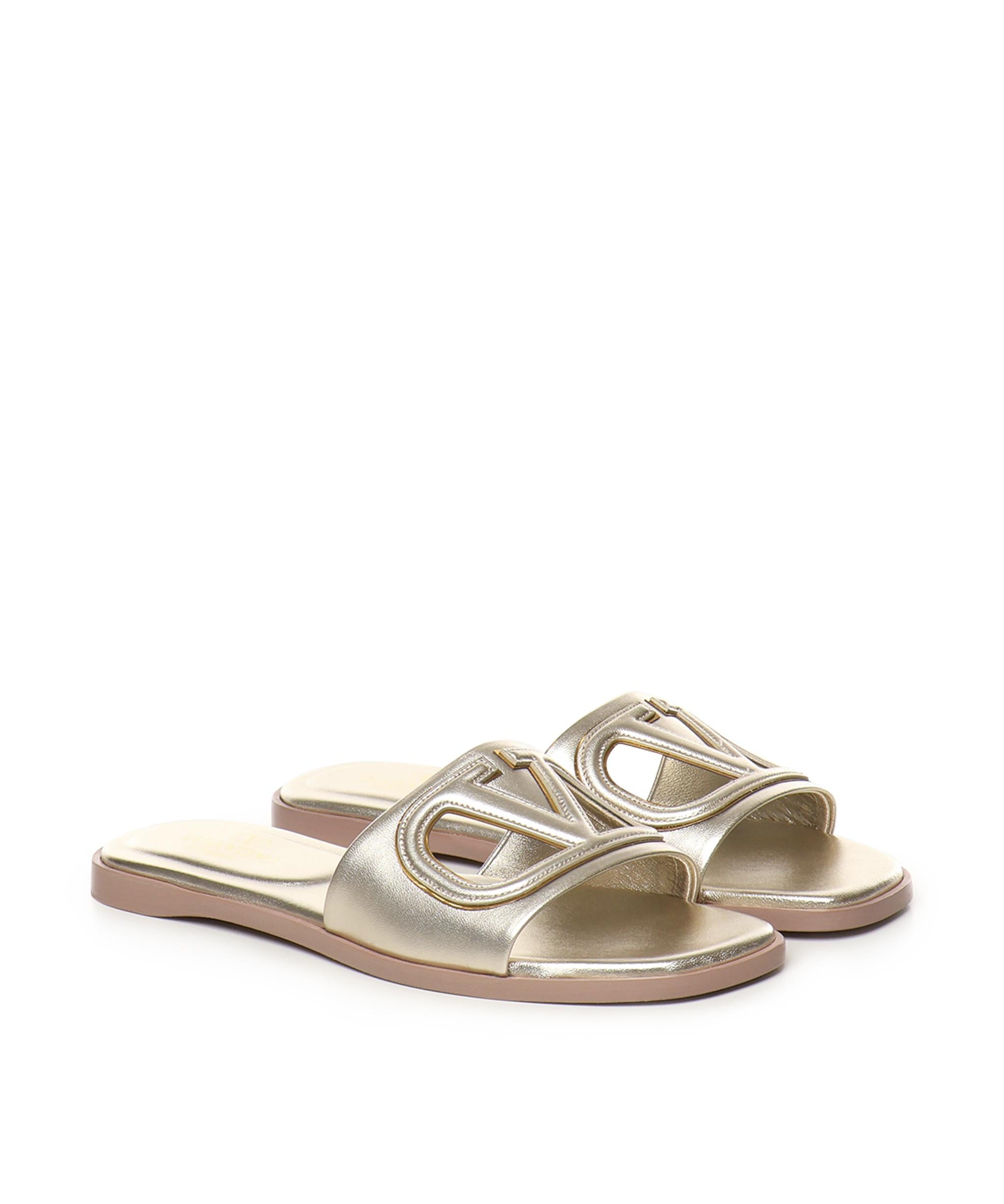 Sandalo Slide VLogo cut-out in pelle laminata 5W2S0IB0 YUW7G0 VALENTINO GARAVANI 