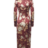 Abito in raso stampa Rosa vintage F6TYGT FSIB8HR5QQ DOLCE & GABBANA 